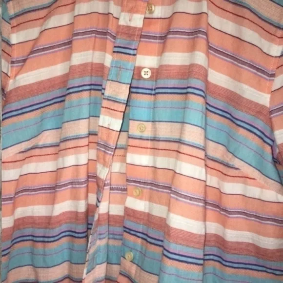 Talbots Pink & Blue Striped Button Down - Picture 2 of 4